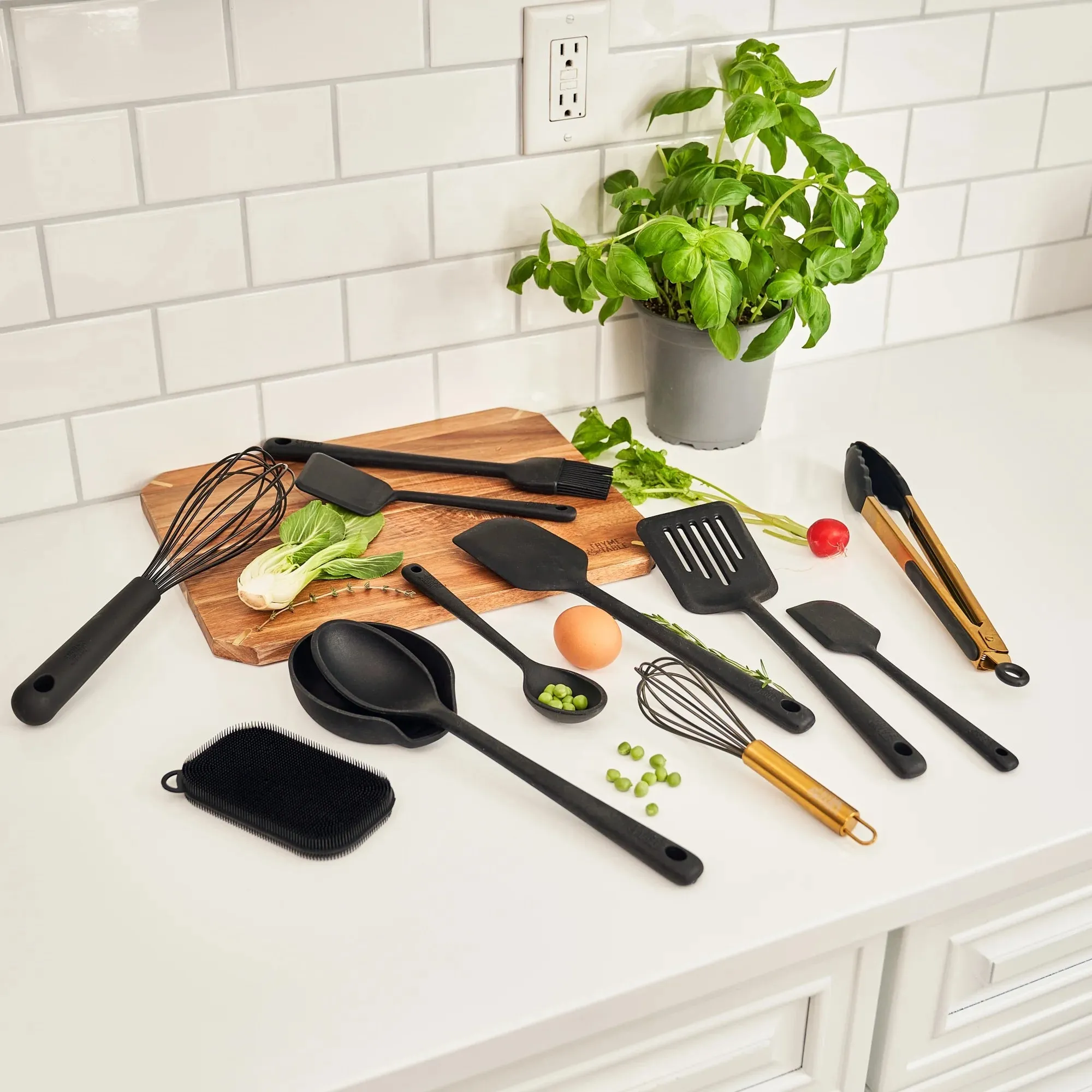 Thyme & Table 12- Piece Silicone Cooking Utensil Set, Black