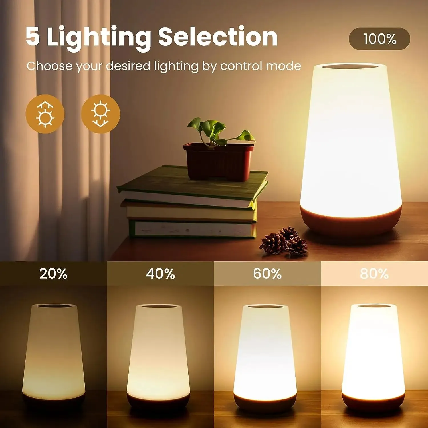 Touch Control LED Bedside Lamp